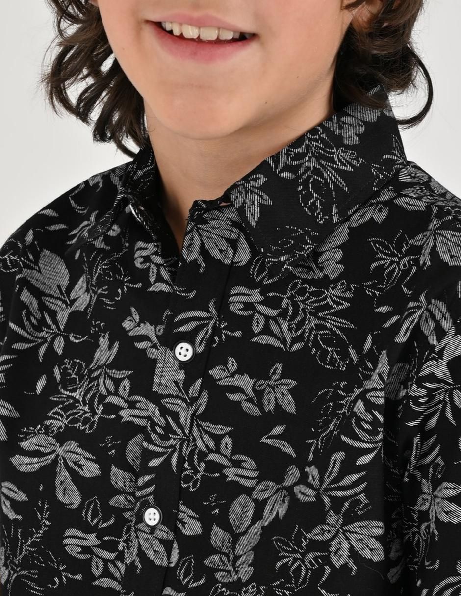 Camisa casual de algodón manga corta para niño 4