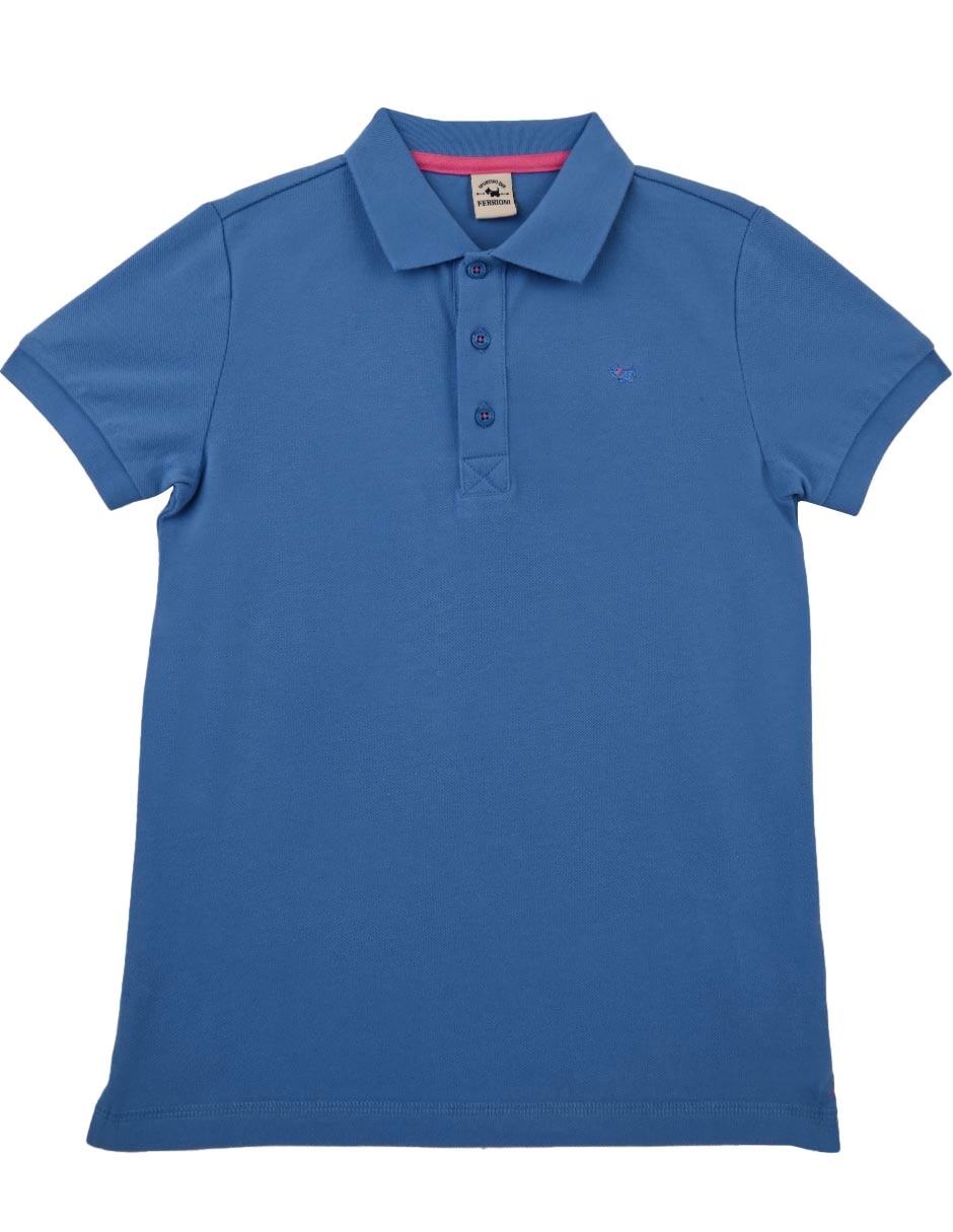 Playera tipo polo de algodón para niño