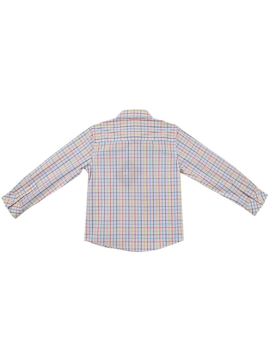 Camisa casual Bande de algodón manga larga para niño 4