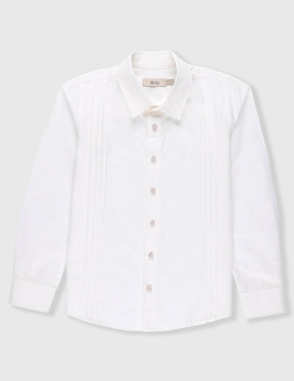 Camisa de vestir de algodón manga larga para niño