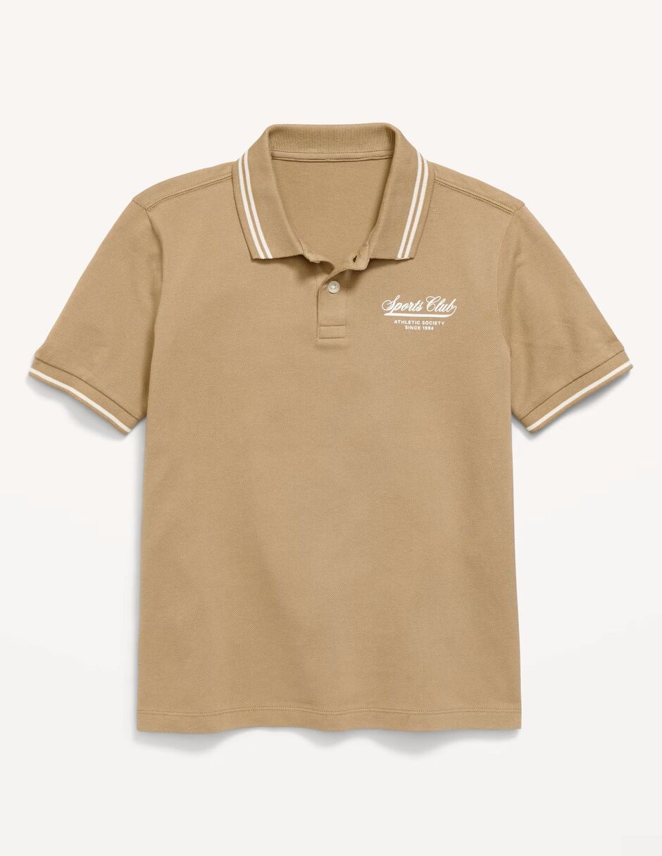 Playera tipo polo de algodón para niño