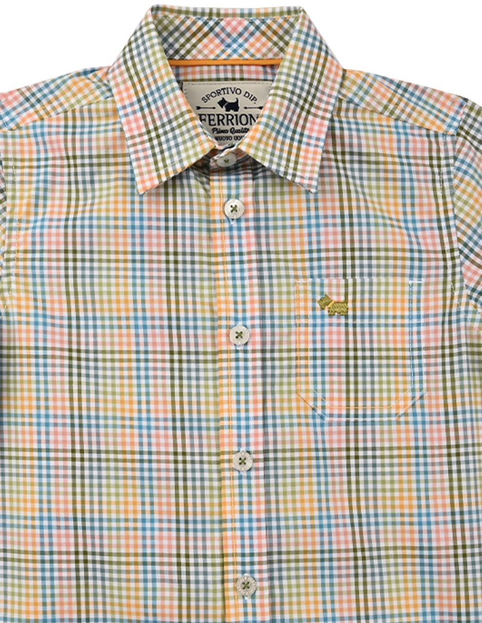 Camisa casual Rena de algodón manga corta para niño 2