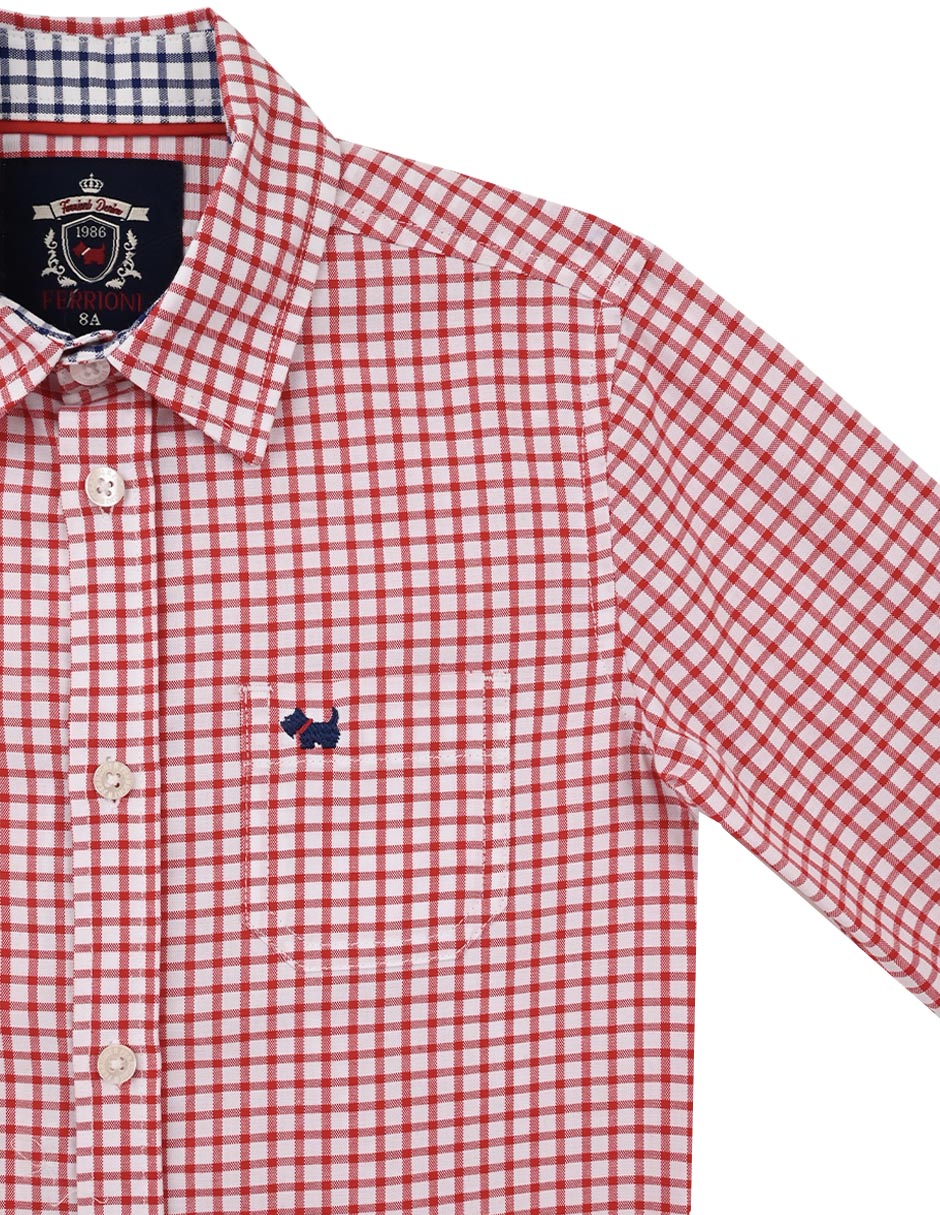 Camisa casual Esker de algodón manga larga para niño 3