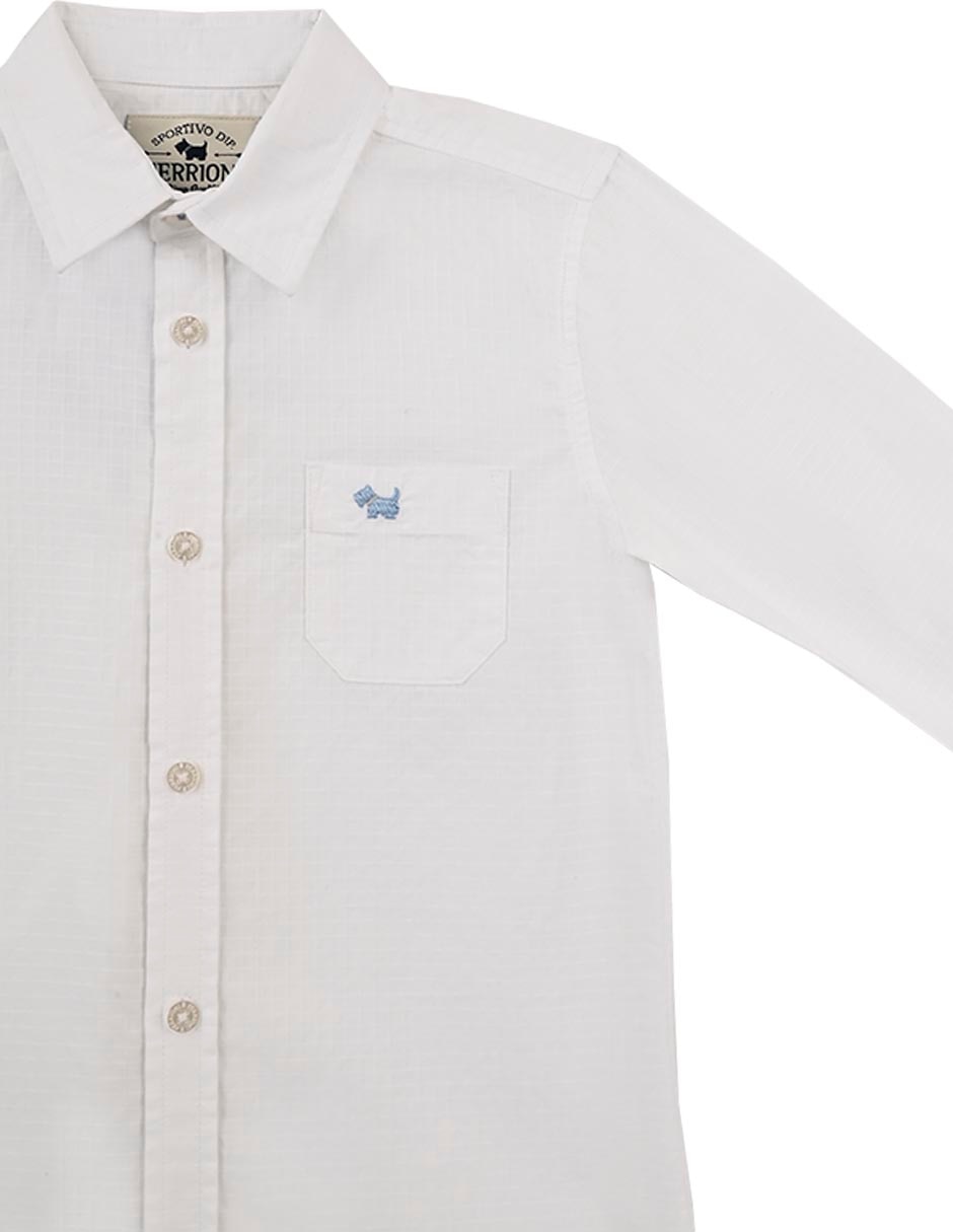 Camisa casual Nalit de algodón manga larga para niño 4