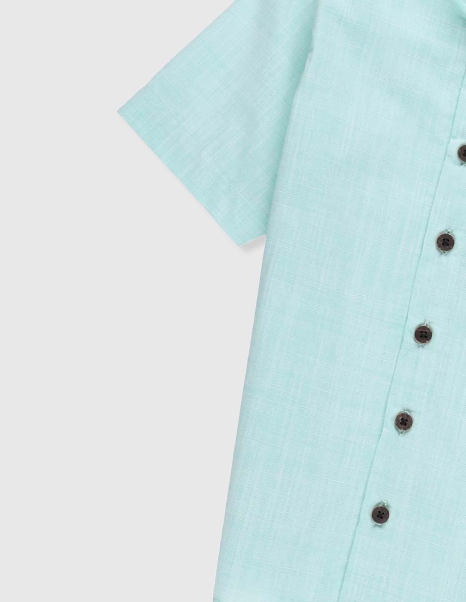 Camisa casual de algodón manga corta para niño 7