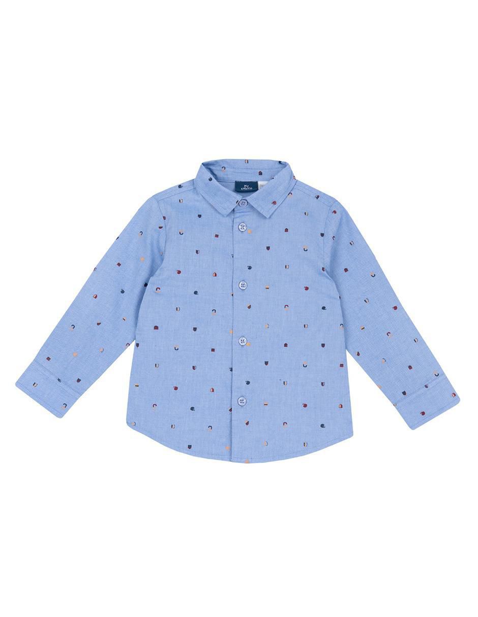 Camisa casual de algodón manga larga para niño