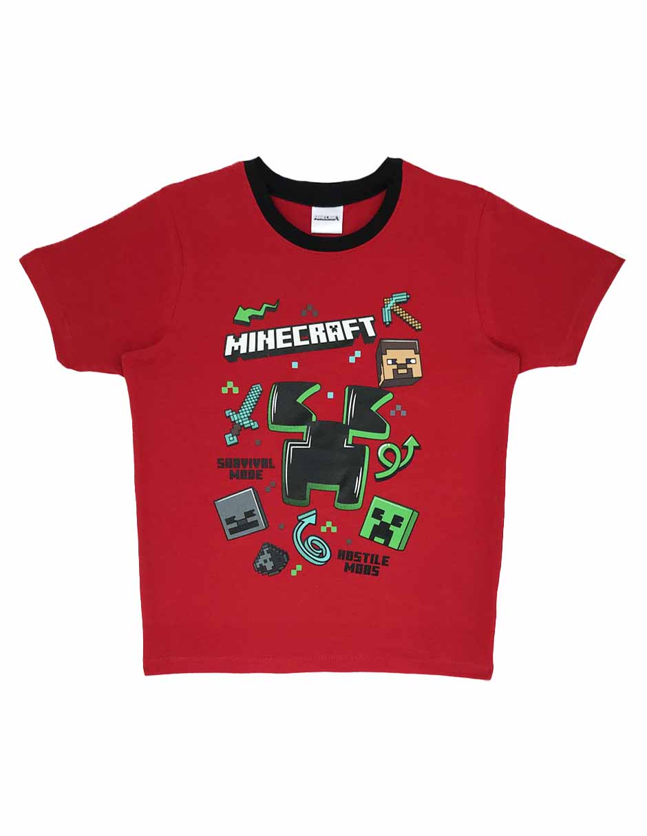 Playera Minecraft manga corta para niño