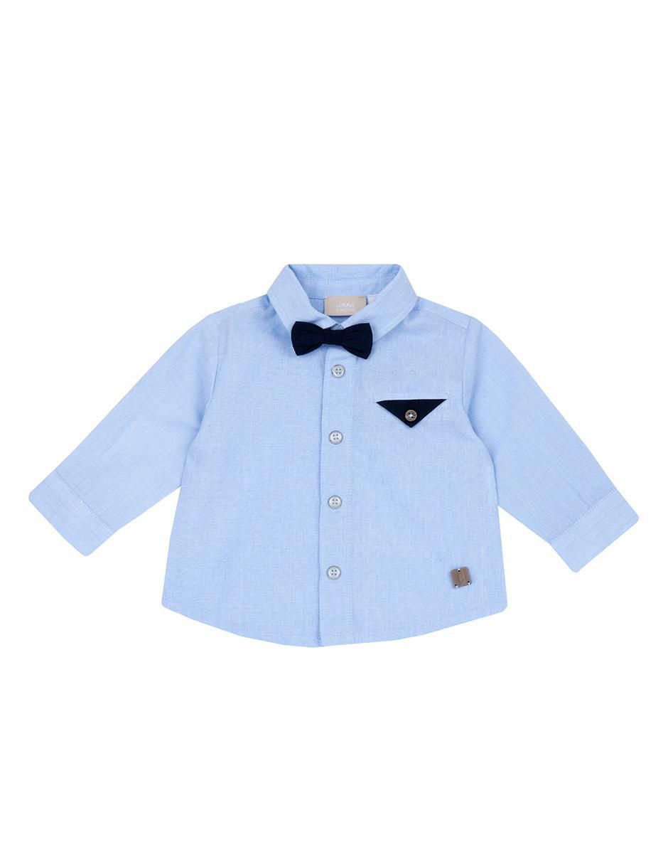 Camisa de vestir de algodón manga larga para bebé niño